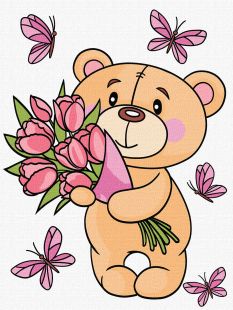 Malen nach Zahlen - Ein liebenswerter Teddybär