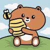Painting by numbers - An adorable bear