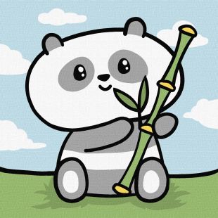 Malen nach Zahlen - Niedlicher Panda