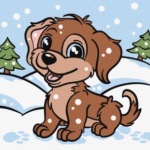 Malen nach Zahlen - Verspielter Hund ©art_selena_ua