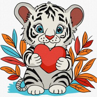 Malen nach Zahlen - Ein prächtiges Tigerjunges ©art_selena_ua