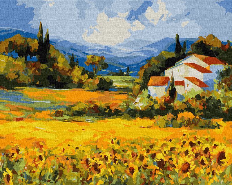 Painting by numbers - A house in a valley ©BOND Tetiana
