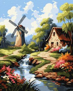 Malen nach Zahlen - Haus an der Mühle ©art_selena_ua