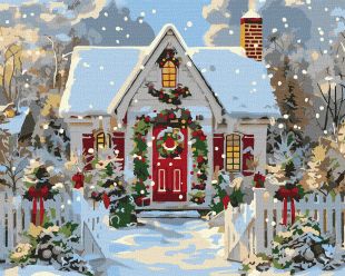 Malen nach Zahlen - Weihnachtshäuschen ©art_selena_ua