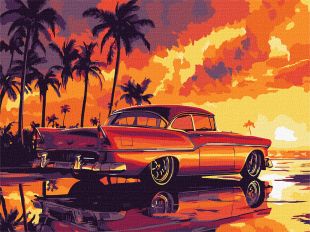 Malen nach Zahlen - Retro-Sonnenuntergang ©art_selena_ua
