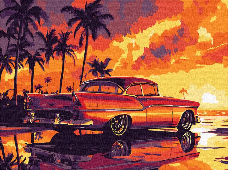Malen nach Zahlen - Retro-Sonnenuntergang ©art_selena_ua
