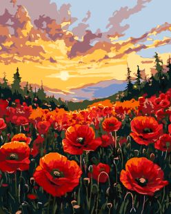Malen nach Zahlen - Ein Feld voller Mohnblumen ©art_selena_ua