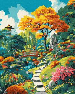 Malen nach Zahlen - Herbstlicher japanischer Hinterhof ©art_selena_ua
