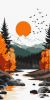 Malen nach Zahlen - Gelber Mond inmitten des Herbstwaldes ©art_selena_ua