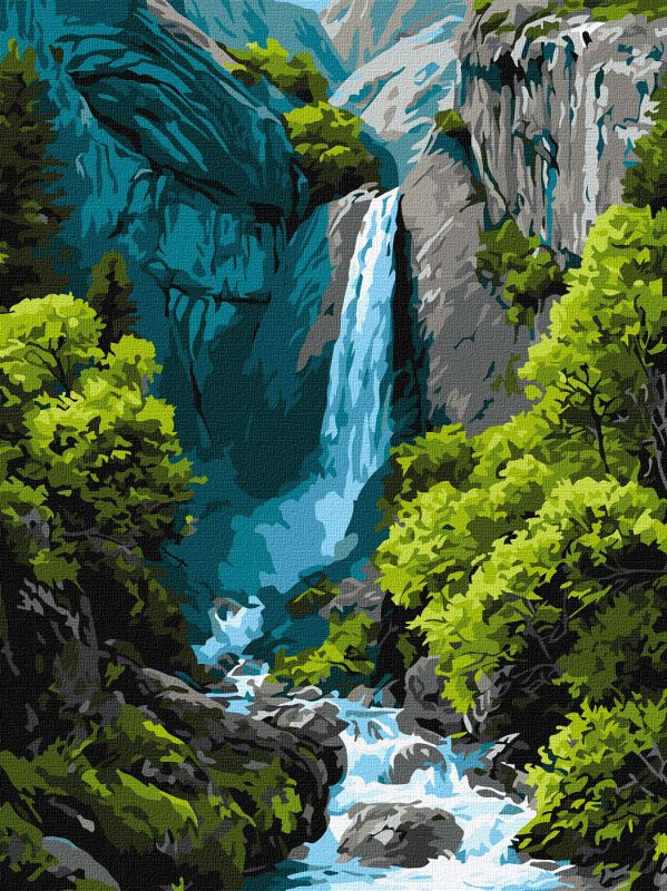 Malen nach Zahlen - Wasserfall in den Bergen ©art_selena_ua