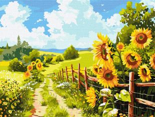 Malen nach Zahlen - Pfad durch Sonnenblumen ©art_selena_ua