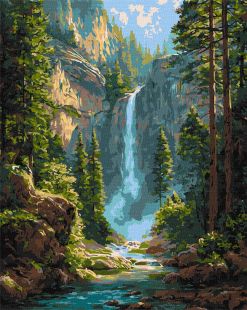 Malen nach Zahlen - Majestätischer Wasserfall ©art_selena_ua