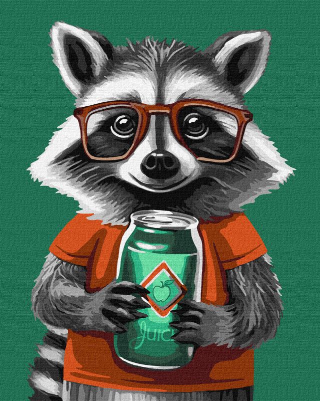 Malen nach Zahlen - Niedlicher Waschbär ©art_selena_ua