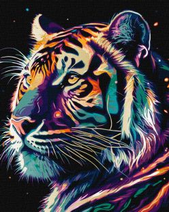 Malen nach Zahlen - Fantastischer Tiger mit metallischen Farben Extra ©art_selena_ua