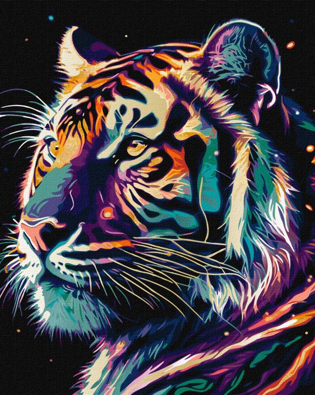 Malen nach Zahlen - Fantastischer Tiger mit metallischen Farben Extra ©art_selena_ua