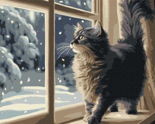 Malen nach Zahlen - Schneefall vor dem Fenster ©art_selena_ua