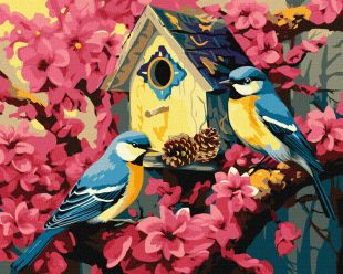 Malen nach Zahlen - Gemütliches Vogelhaus ©art_selena_ua