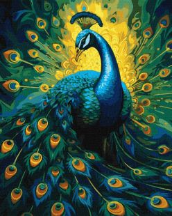 Malen nach Zahlen - Eleganter Pfau ©art_selena_ua