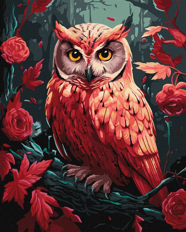 Malen nach Zahlen - Bunte Eule mit metallischen Farben Extra ©art_selena_ua