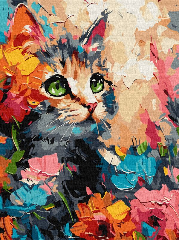 Malen nach Zahlen - Flauschiges Kätzchen ©art.solomiia