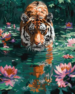 Malen nach Zahlen - Ein Tiger auf der Jagd ©art_selena_ua