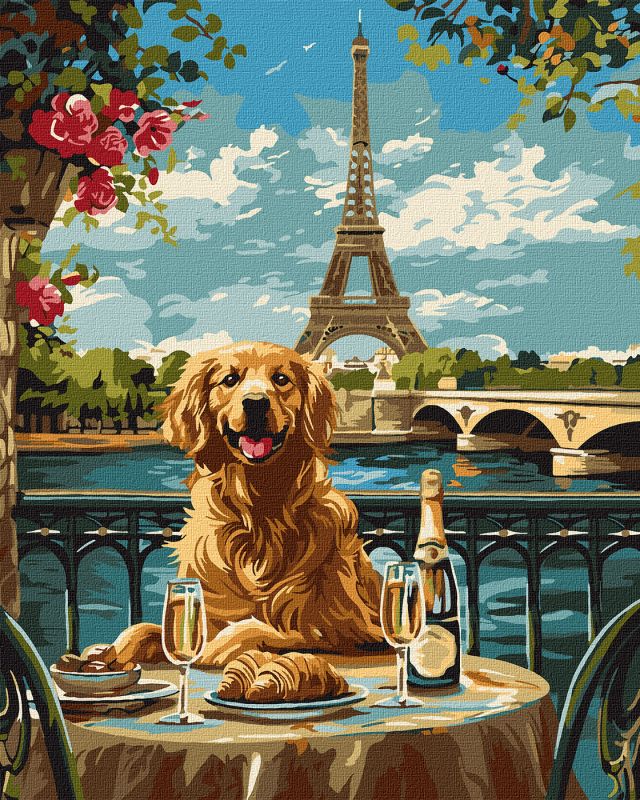 Painting by numbers - A retriever in Paris ©art_selena_ua
