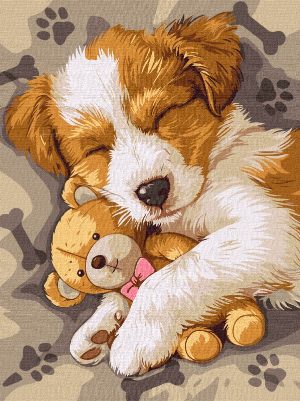 Painting by numbers - A sleeping jack russell ©art_selena_ua