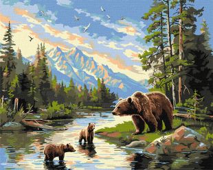 Malen nach Zahlen - Bär und Jungtiere ©art_selena_ua