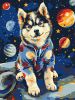 Malen nach Zahlen - Kosmischer Husky ©art_selena_ua