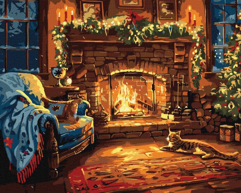 Painting by numbers - A festive fireplace ©art_selena_ua