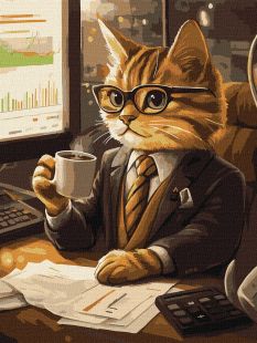 Malen nach Zahlen - Die Geschäftsmann-Katze ©art_selena_ua