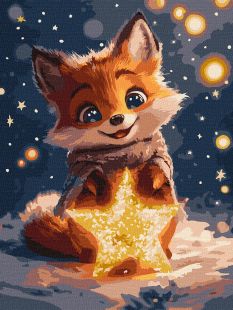 Malen nach Zahlen - Ein verträumter Fuchs mit extra Metallic-Farben ©art_selena_ua