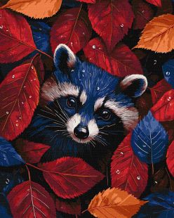 Malen nach Zahlen - Herbst-Waschbär ©art_selena_ua