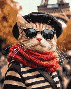 Malen nach Zahlen - Ein Flauschi in Paris ©art_selena_ua
