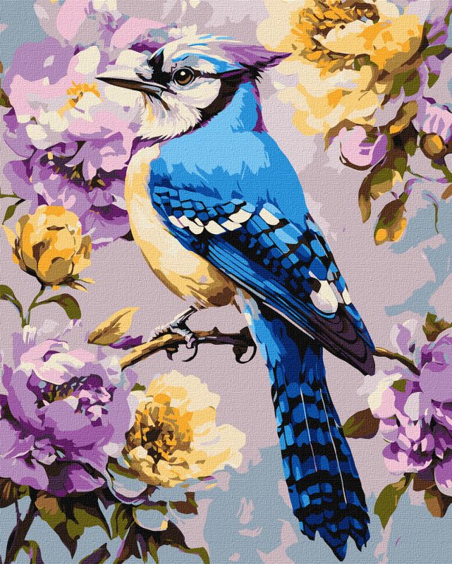 Painting by numbers - The jay in peonies ©art_selena_ua