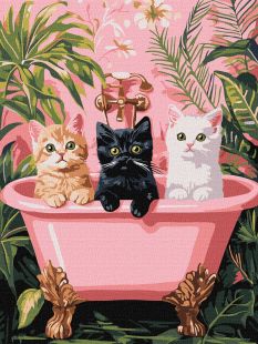 Malen nach Zahlen - Katzen im Badezimmer ©art_selena_ua