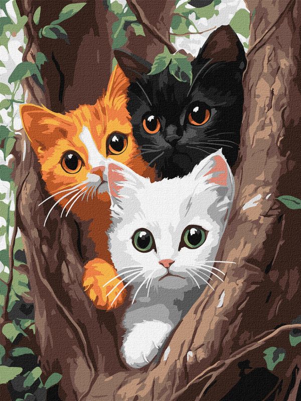Malen nach Zahlen - Katzen auf dem Baum ©art_selena_ua