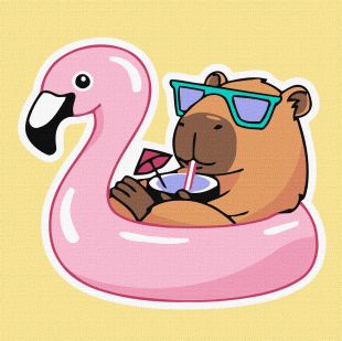 Malen nach Zahlen - Capybara im Urlaub ©art_selena_ua