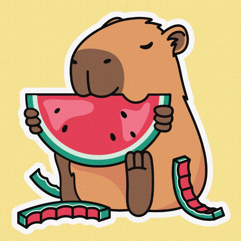 Malen nach Zahlen - Capybara und Chersoner Wassermelone ©art_selena_ua