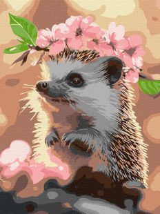 Malen nach Zahlen - Igel in Kirschblüten ©art_selena_ua