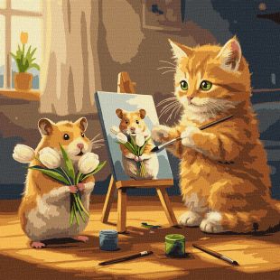 Malen nach Zahlen - Der Künstlerkater ©art_selena_ua
