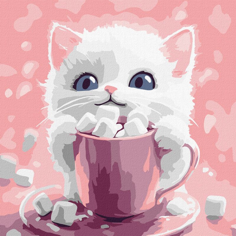 Malen nach Zahlen - Kakao für eine Katze (Bild № 1) ©art_selena_ua