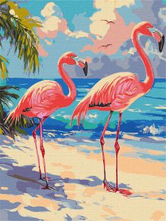 Malen nach Zahlen - Rosa Flamingos ©art_selena_ua