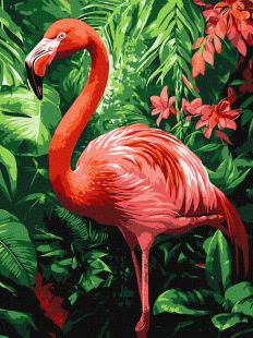 Malen nach Zahlen - Flamingos in den Tropen ©art_selena_ua