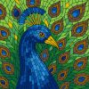 Malen nach Zahlen - Buntglasfenster. Pfau ©art_selena_ua