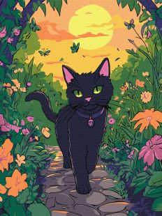 Malen nach Zahlen - Eine Katze im Garten ©art_selena_ua