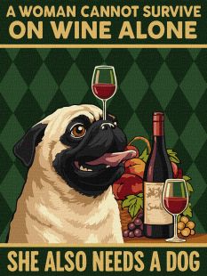 Malen nach Zahlen - Poster. Wein & Hund ©art_selena_ua