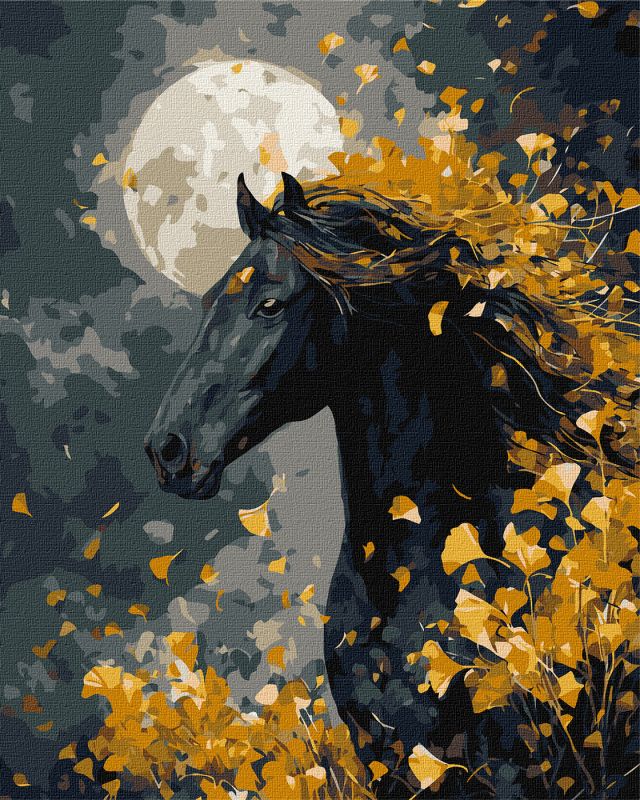 Malen nach Zahlen - Pferd und Wind mit metallischen Farben ©art_selena_ua