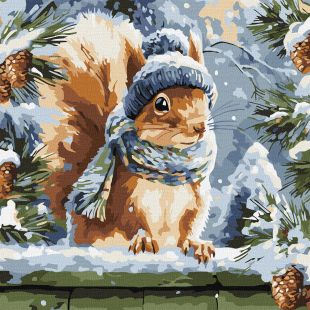 Malen nach Zahlen - Wintereichhörnchen ©art_selena_ua