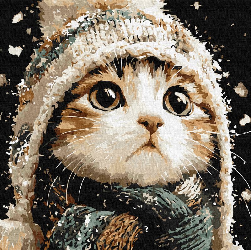 Malen nach Zahlen - Schneekatze ©art_selena_ua